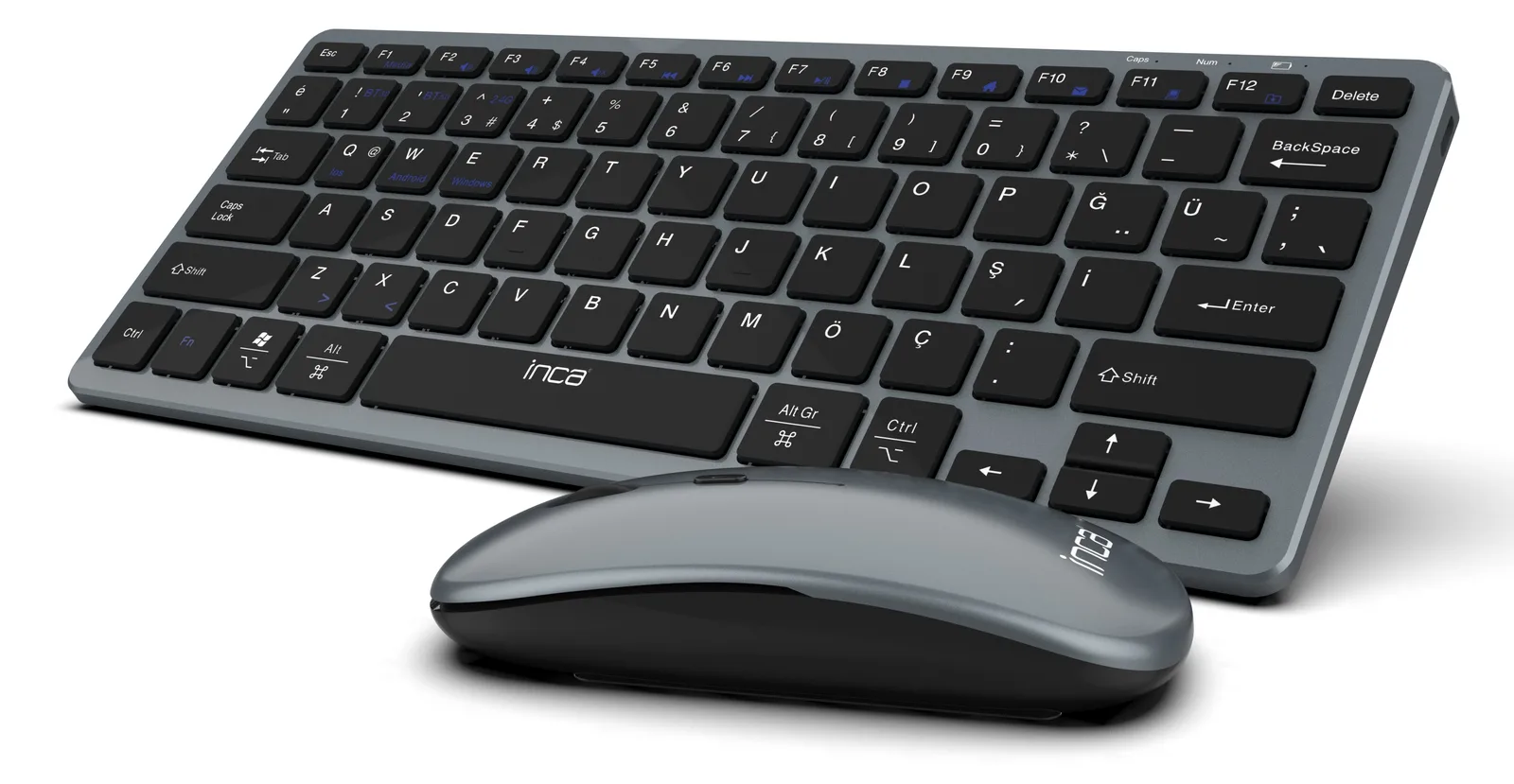 INCA IBK-572BT - 60% - Kabellos - RF Wireless + Bluetooth - LED - Schwarz - Maus enthalten, Ansicht 2