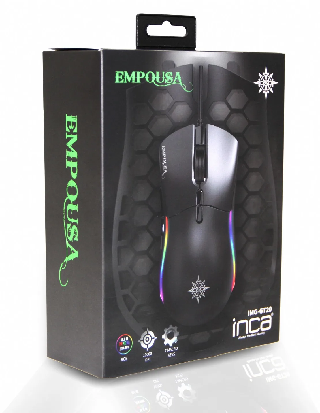 INCA IMG-GT20 - Beidhändig - Optisch - USB Typ-A - 10000 DPI - Schwarz, Ansicht 2