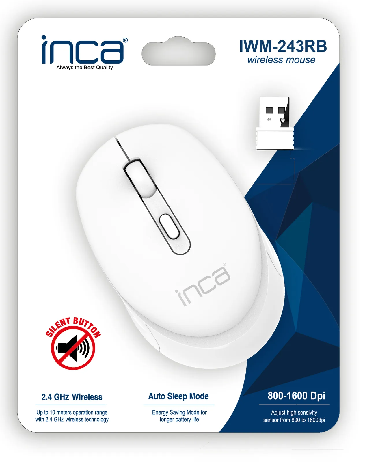 INCA Maus IWM-243RB CANDY DESIGN Weiss 2.4GHz - Maus, Ansicht 4