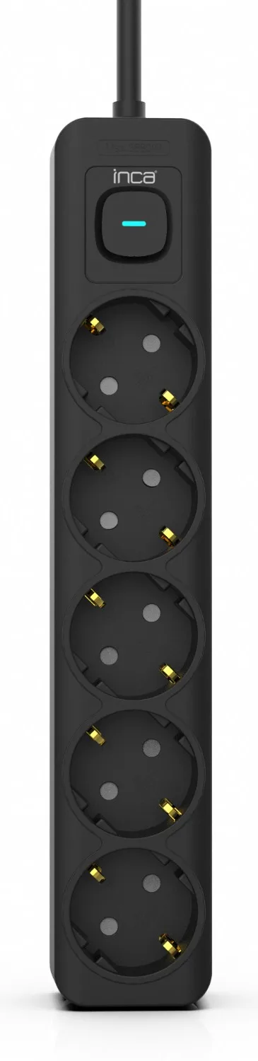 INCA Steckdosenleiste IPW-44SY 5fach LED Anz. Black 1.5m - Steckdosenleiste, Ansicht 2