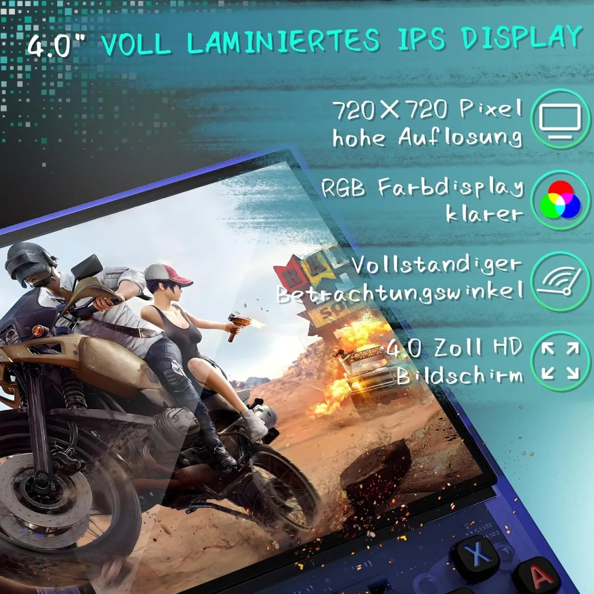 R36MAX Retro Handheld Spielkonsole, 256 G über 40.000 Spiele, 4-Zoll-IPS Retro Konsole, Linux-System, 4000-mAh-Akku, Unterstützt Mehrere Emulatoren,Tragbare Mini-Arcade — Bild 3