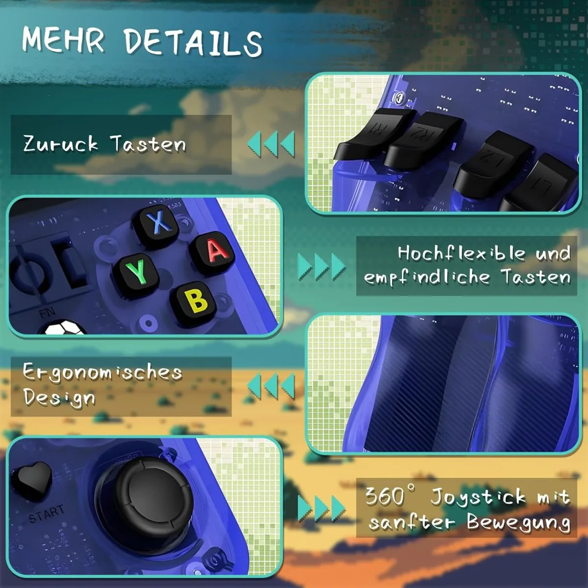 R36MAX Retro Handheld Spielkonsole, 256 G über 40.000 Spiele, 4-Zoll-IPS Retro Konsole, Linux-System, 4000-mAh-Akku, Unterstützt Mehrere Emulatoren,Tragbare Mini-Arcade — Bild 4