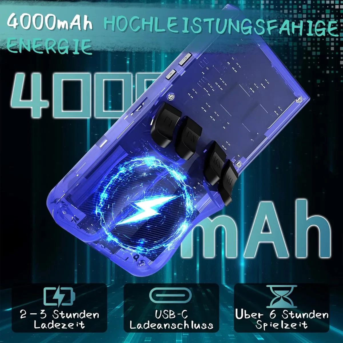 R36MAX Retro Handheld Spielkonsole, 256 G über 40.000 Spiele, 4-Zoll-IPS Retro Konsole, Linux-System, 4000-mAh-Akku, Unterstützt Mehrere Emulatoren,Tragbare Mini-Arcade — Bild 5