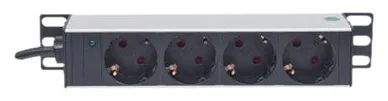 Intellinet 10 4-fach Steckdosenleiste, Schutzkontakt, Power-LED, ohne Überspannungsschutz, 1,8 m Stromkabel, Ansicht 3