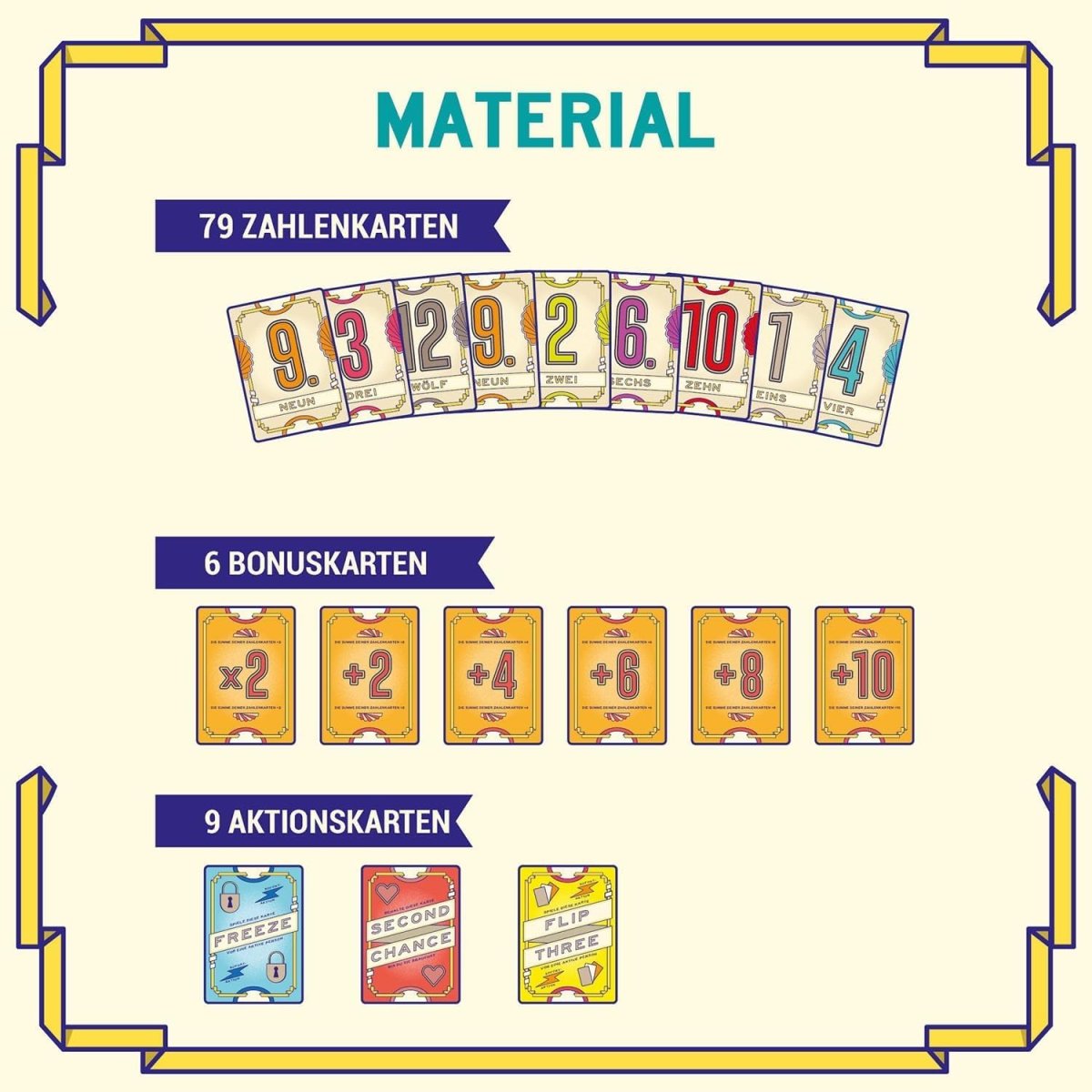 Kosmos 685430 Flip 7, deutsche Ausgabe, Kartenspiel mit schnellem und einfachen Black Jack Prinzip, für 3-18 Personen ab 8 Jahren, Spiel für große Gruppen, nominiert zum Spiel des Jahres 2025 — Bild 3