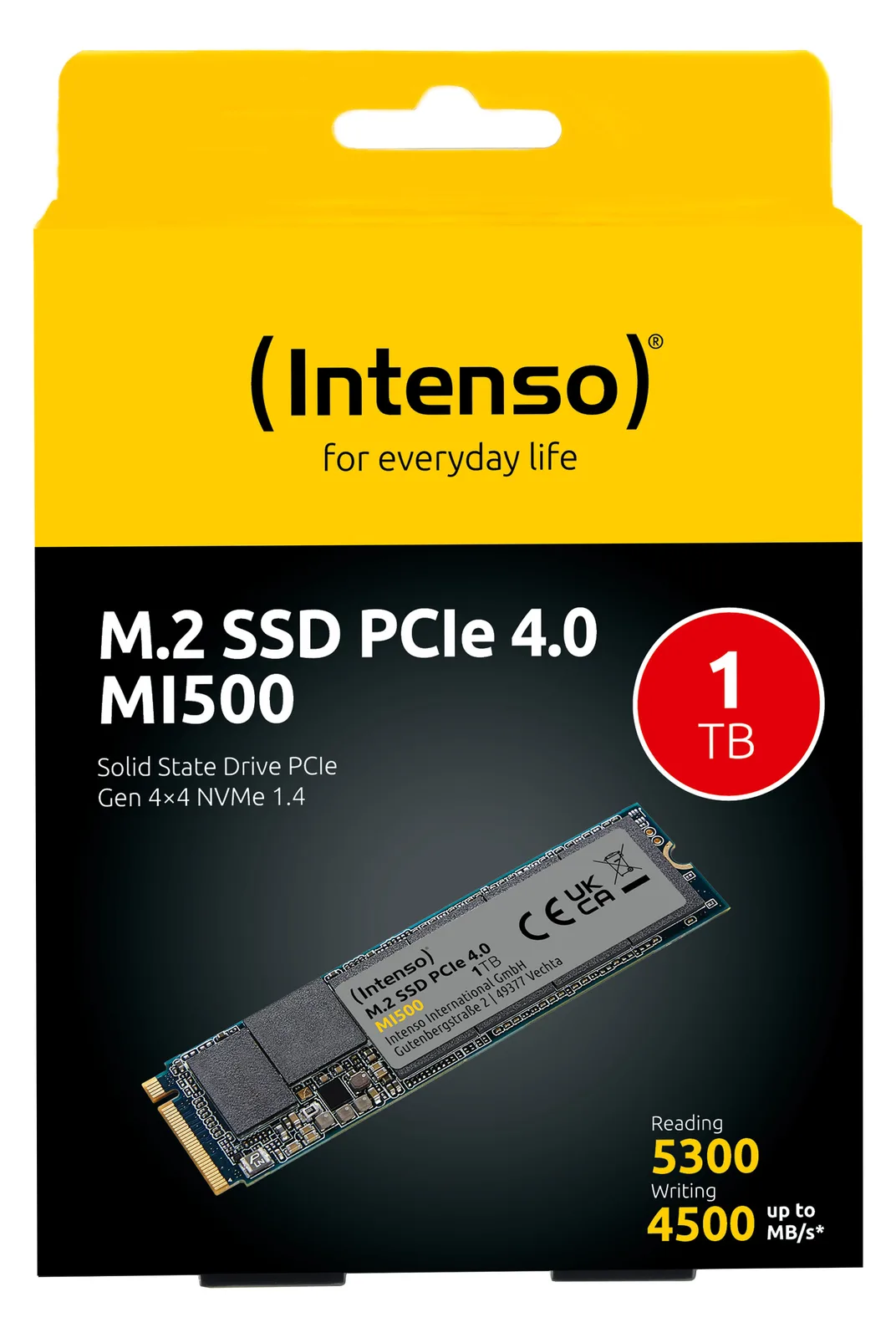 Intenso M.2 SSD MI500 1TB PCIe NVMe Gen 4x4, Ansicht 3