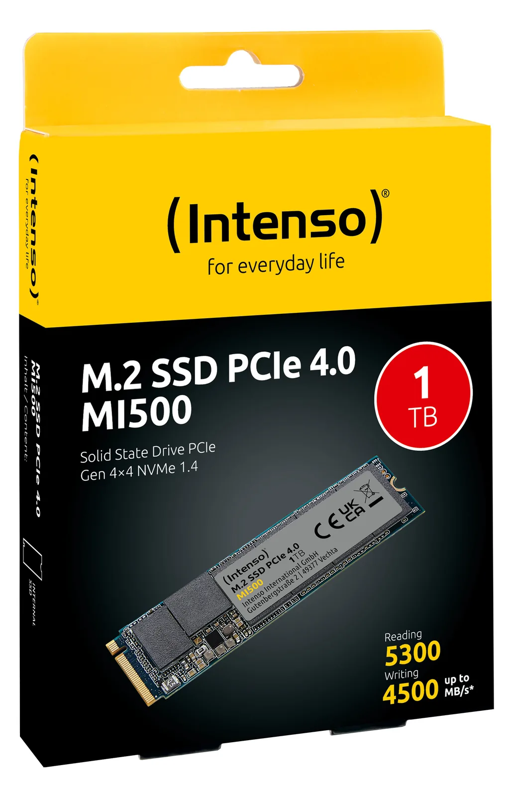 Intenso M.2 SSD MI500 1TB PCIe NVMe Gen 4x4, Ansicht 4