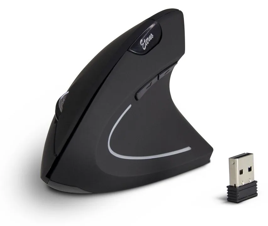 Inter-Tech Eterno KM-206R - Vertikale Maus - ergonomisch - Für Rechtshänder - 6 Tasten - kabellos - 2.4 GHz, Ansicht 4