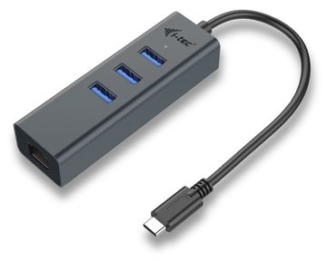 i-tec USB-C Metal 3-Port - Hub - 3 x SuperSpeed USB 3.0 + 1 x 10/100/1000 von LumaTech