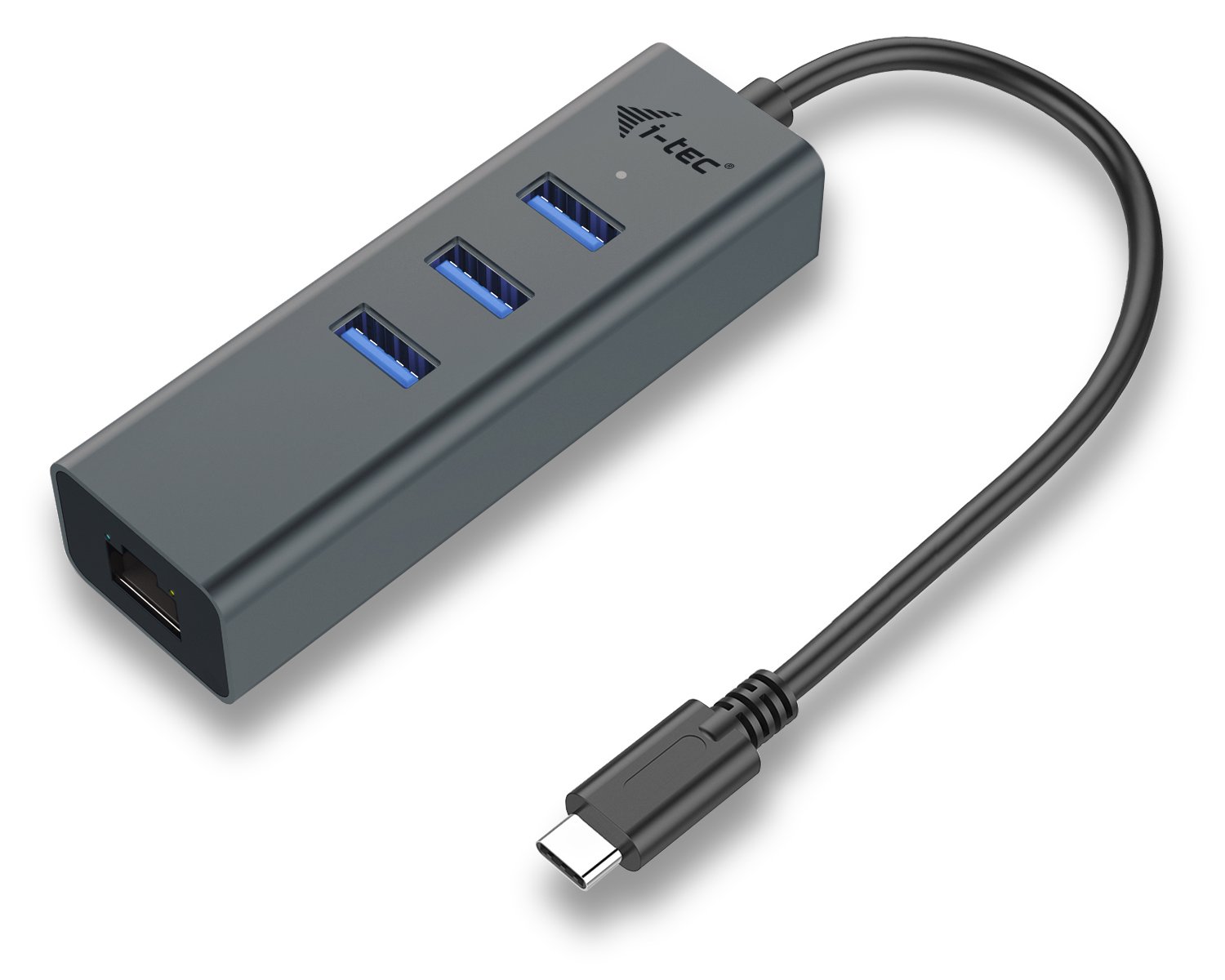 i-tec USB-C Metal 3-Port - Hub - 3 x SuperSpeed USB 3.0 + 1 x 10/100/1000