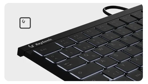 KeySonic KSK-5011ELC - Tastatur - Super-Mini - TL: Deutsch, QWERTZ, Ansicht 3