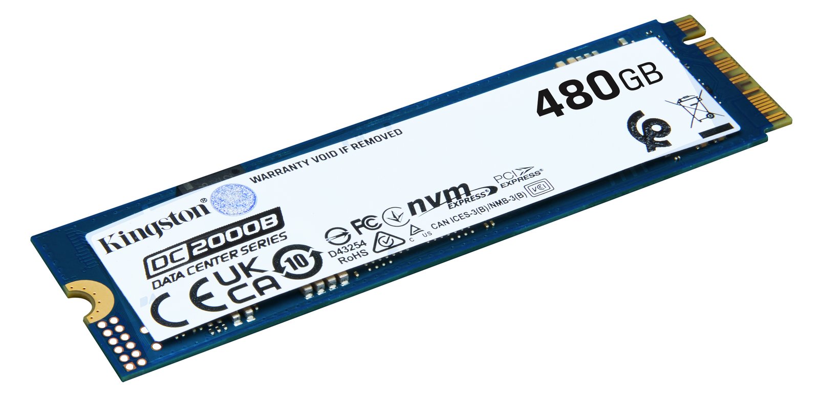 Kingston Data Center DC2000B - SSD - Enterprise - 480 GB - intern - M.2 2280 - PCIe 4.0 x4 (NVMe)