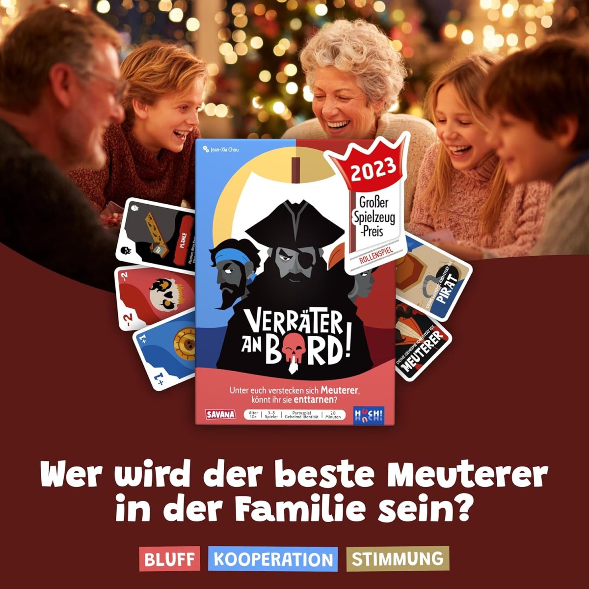 SAVANA Verräter an Bord - Bluffen, Strategie, Spaß, & Verrat | Kartenspiel für Jugendliche & Erwachsene | 3-8 Spieler | Ab 10 Jahren | Gesellschaftsspiel für Familie & Freunde — Bild 2