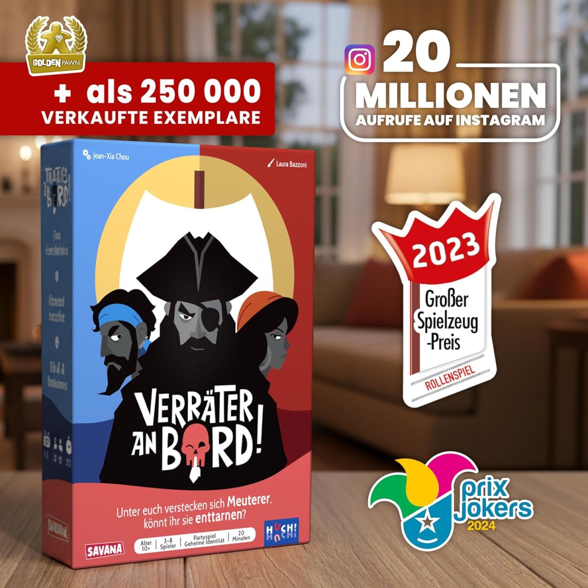 SAVANA Verräter an Bord - Bluffen, Strategie, Spaß, & Verrat | Kartenspiel für Jugendliche & Erwachsene | 3-8 Spieler | Ab 10 Jahren | Gesellschaftsspiel für Familie & Freunde — Bild 7