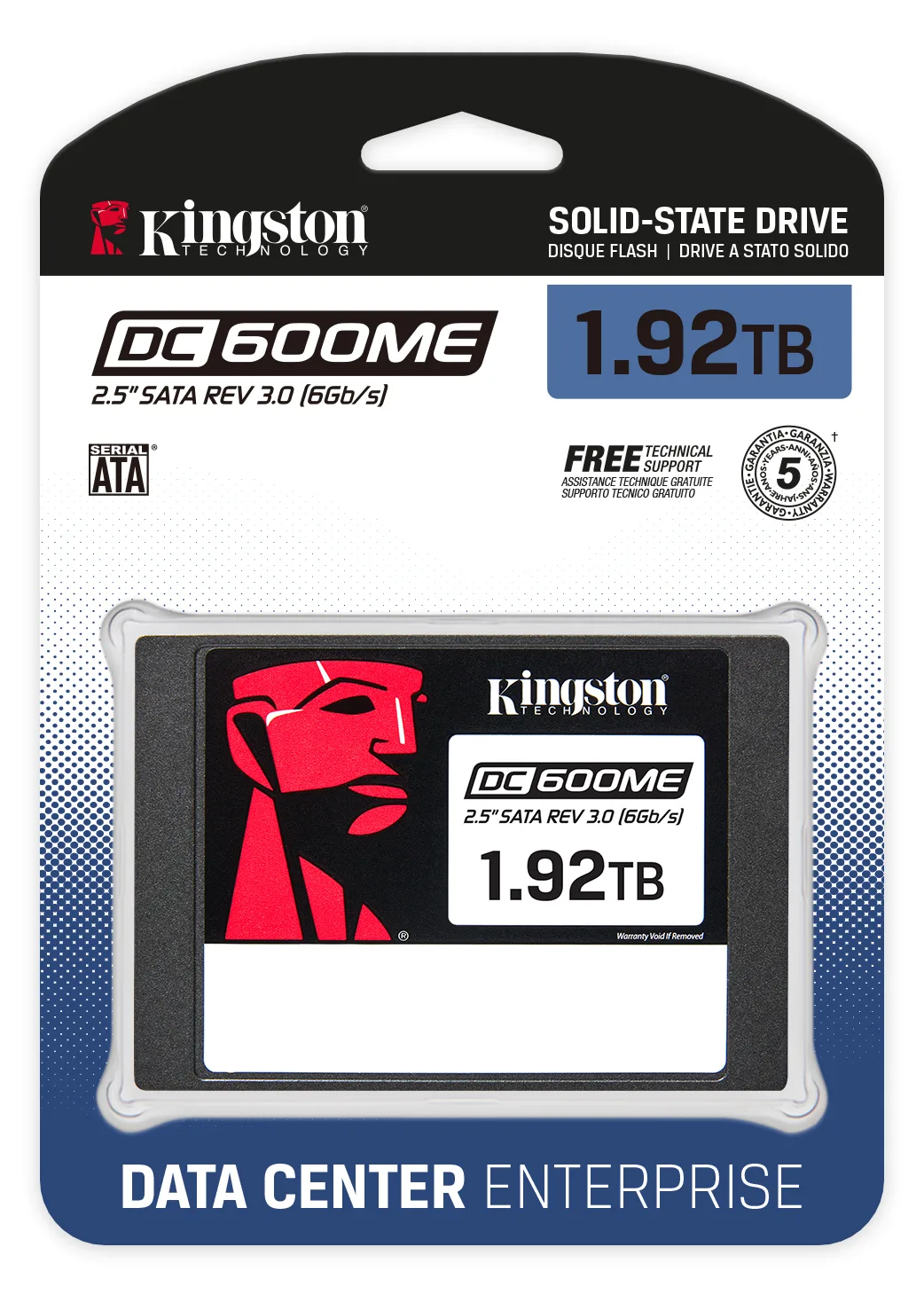 Kingston DC600ME - SSD - Mixed Use - verschlüsselt - 1.92 TB - intern - 2.5 (6.4 cm), Ansicht 3