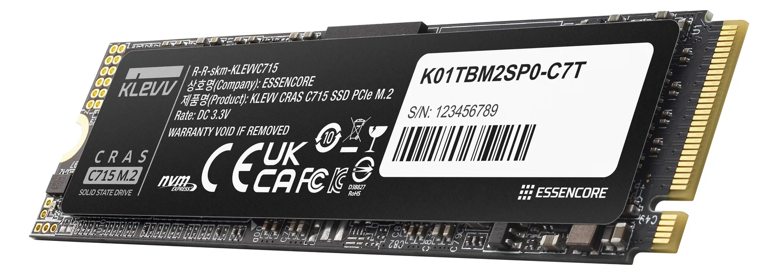 Klevv 512 GB SSD KLEVV C715 M.2 NVMe Gen3 x4, Ansicht 3