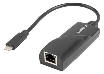 Lanberg NC-1000-02 - USB Typ-C - RJ-45 - Schwarz - 1 Stück(e) - 0,15 m von LumaTech