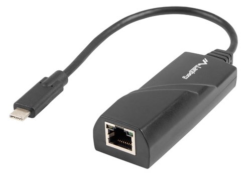 Lanberg NC-1000-02 - USB Typ-C - RJ-45 - Schwarz - 1 Stück(e) - 0,15 m