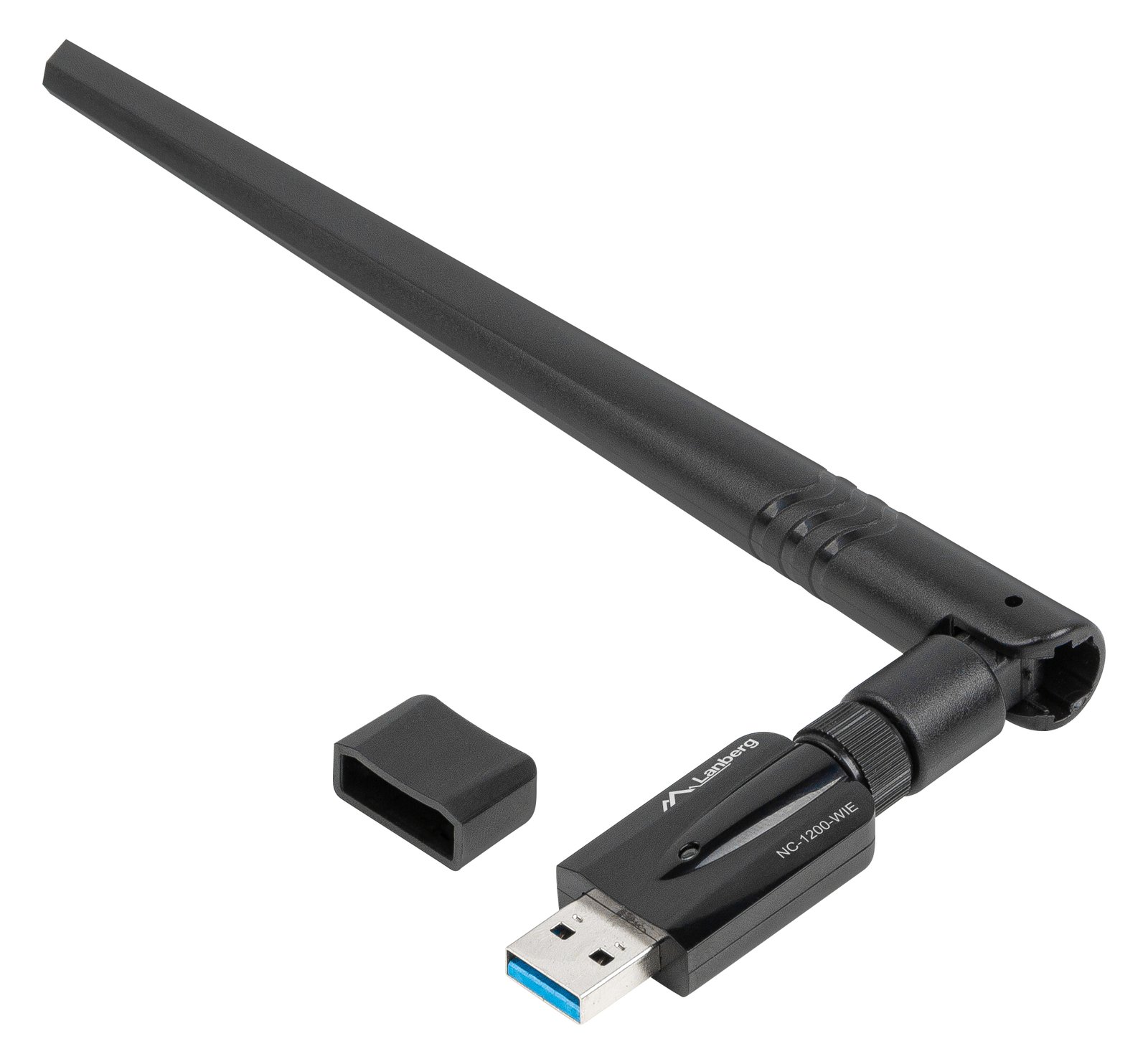 Lanberg NC-1200-WIE - Eingebaut - Kabellos - USB - WLAN - 1200 Mbit/s - Schwarz