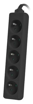 Lanberg PS0-05E-0300-BK - 3 m - 5 AC-Ausgänge - Indoor - Typ E - Schwarz - 2500 W von LumaTech