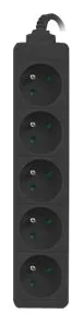 Lanberg PS0-05E-0300-BK - 3 m - 5 AC-Ausgänge - Indoor - Typ E - Schwarz - 2500 W, Ansicht 2