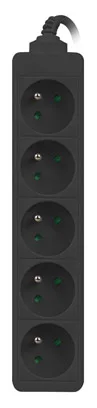 Lanberg PS0-05E-0300-BK - 3 m - 5 AC-Ausgänge - Indoor - Typ E - Schwarz - 2500 W, Ansicht 4