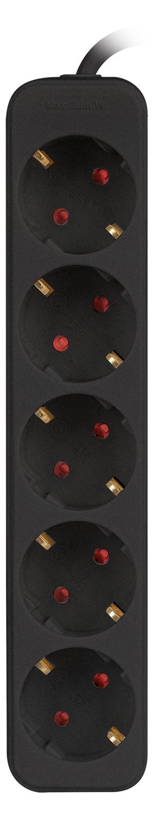 Lanberg PS0-05F-0300-BK - 3 m - Drinnen - Typ F - Type F (CEE 7/4) - IP20 - Schwarz