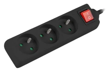 Lanberg PS1-03E-0150-BK - 1,5 m - Drinnen - Typ E - Schwarz - 3 AC-Ausgänge - 2500 W, Ansicht 2