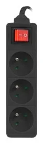 Lanberg PS1-03E-0150-BK - 1,5 m - Drinnen - Typ E - Schwarz - 3 AC-Ausgänge - 2500 W, Ansicht 3