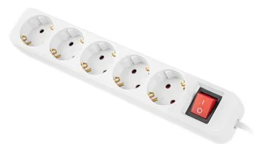 Lanberg Steckdosenleiste 5x Schuko m. Sch. Kupfer 3m weiß - Steckdosenleiste, Ansicht 3
