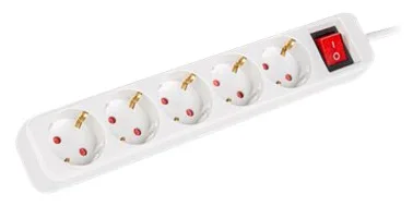 Lanberg Steckdosenleiste 5x Schuko m. Sch. Kupfer 3m weiß - Steckdosenleiste, Ansicht 4