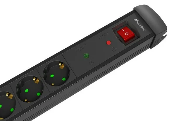 Lanberg Steckdosenleiste Übersp.-Schutz 5x m. Schalter 3m - Steckdosenleiste - 3 m, Ansicht 3