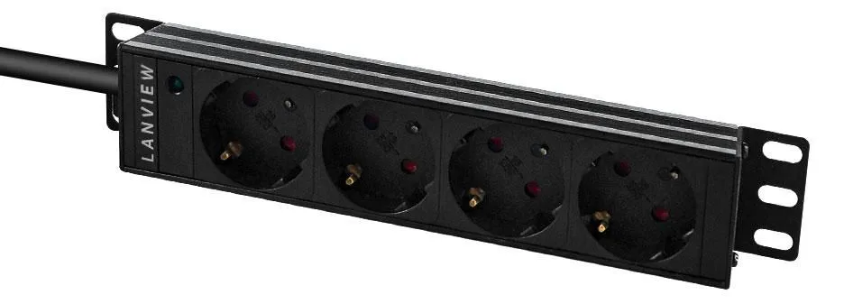 Lanview 10´´ 4-way Schuko outlets with 2-meter 3G1.5mm2 cable, Ansicht 2