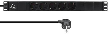 Lanview 19'' rack mount power strip 10A with 5 x Schuko type - Rackbefestigung von LumaTech