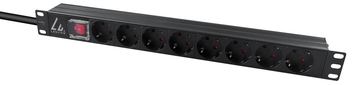 Lanview 19'' rack mount power strip 16A with 8 x Schuko - Rackbefestigung von LumaTech