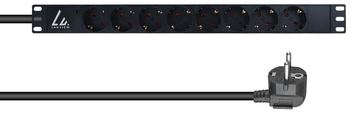 Lanview 19'' rack mount power strip 16A with 8 x Schuko type - Rackbefestigung von LumaTech