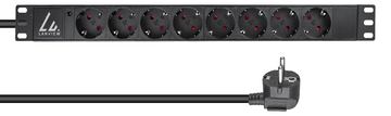 Lanview 19'' rack mount power strip 16A with 8 x Schuko type - Rackbefestigung von LumaTech