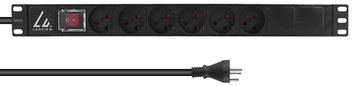 Lanview 19'' rack mount power strip ON/OFF Switch 13A with - Rackbefestigung von LumaTech
