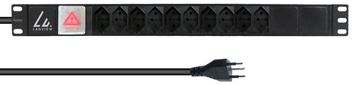 Lanview 19 rack mount power strip 10 port Swiss T13 10A with von LumaTech