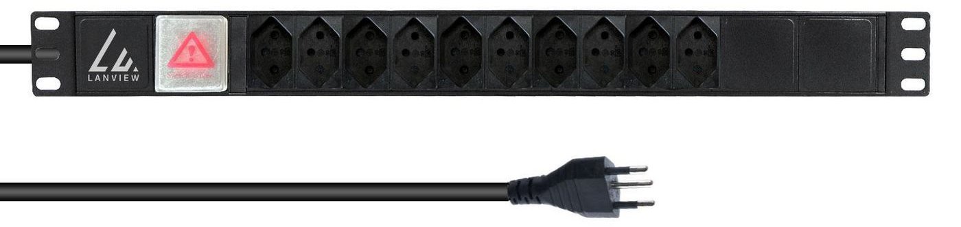 Lanview 19 rack mount power strip 10 port Swiss T13 10A with von LumaTech