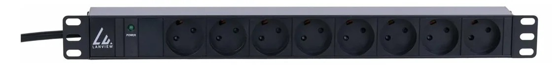 Lanview 19´` rack mount power strip 13A with 8 x type K, Ansicht 3