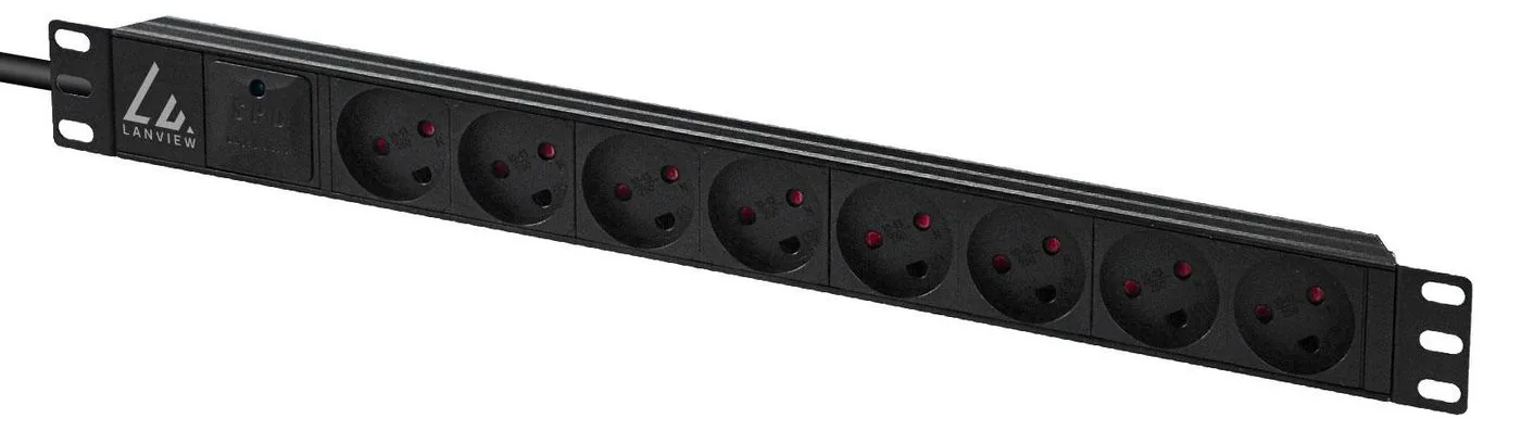 Lanview 19´` rack mount power strip 13A with 8 x type K, Ansicht 4