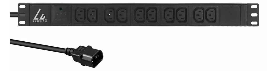 Lanview 19´´ 10-way c13 outlets with 2-meter 3G1.5mm2 cable, Ansicht 2