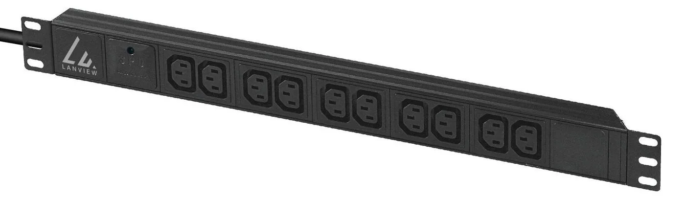Lanview 19´´ 10-way c13 outlets with 2-meter 3G1.5mm2 cable, Ansicht 3