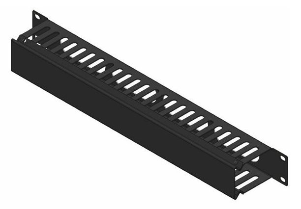 Lanview 1U 19inch SLIDING COVER CABLE MANAGEMENT PANEL BLACK WITH von LumaTech