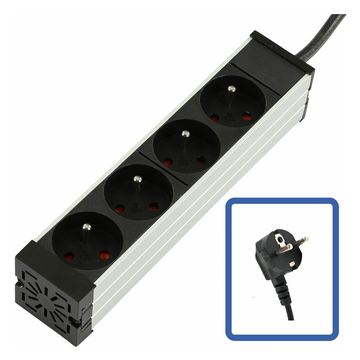 Lanview LOGON TUPS039 - Stromverteiler - Schwarz - Aluminium - 2 m - 4 AC-Ausgänge - 25,4 cm (10) von LumaTech