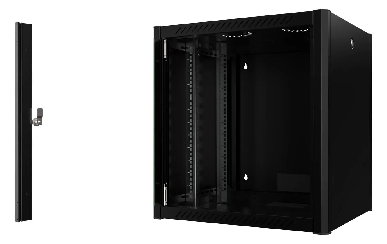 Lanview RWP12U56BL - Wandmontiertes Regal - 12U - 25,6 kg - Schwarz, Ansicht 3