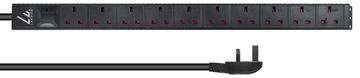 Lanview UK Rack mount power strip 1. 13A with 10x socket - Rackbefestigung von LumaTech