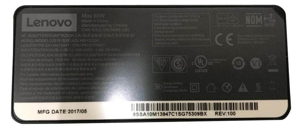 Lenovo Chicony ADLX65YCC2A - Netzteil - 65 Watt - FRU, (CRU)