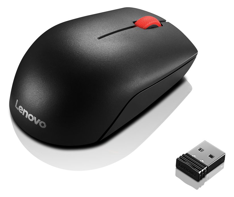 Lenovo Essential Compact - Maus - rechts- und linkshändig - 3 Tasten - kabellos - 2.4 GHz - kabelloser Empfänger (USB)